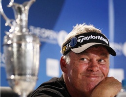 Darren Clarke is pictured with the Claret Jug during a press conference after he won the 140th Open Championship Clarke holds nerve to seal Open Championship triumph