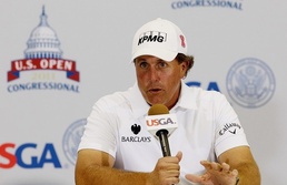 Phil Mickelson talks to the media Mickelson hopes 21st time is charmed at US Open