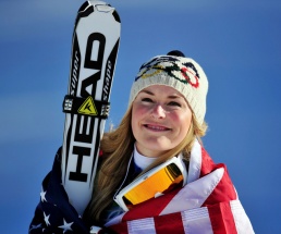 Zum Scherzen aufgelegt: Lindsey Vonn Olympiasiegerin Vonn verhöhnt Golf-Star Woods