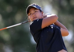Junthima Gulyanamitta of Thailand plays a shot during the final round Thailand's Gulyanamitta wins LPGA qualifier