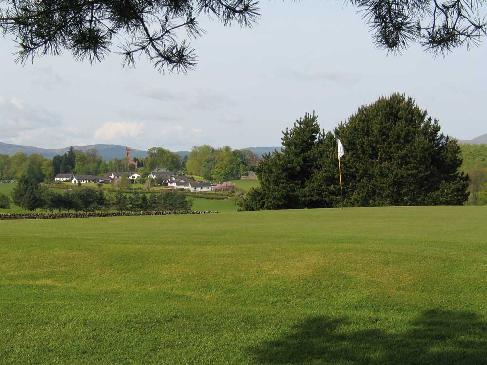 Thornhill village from the back of the 7th green