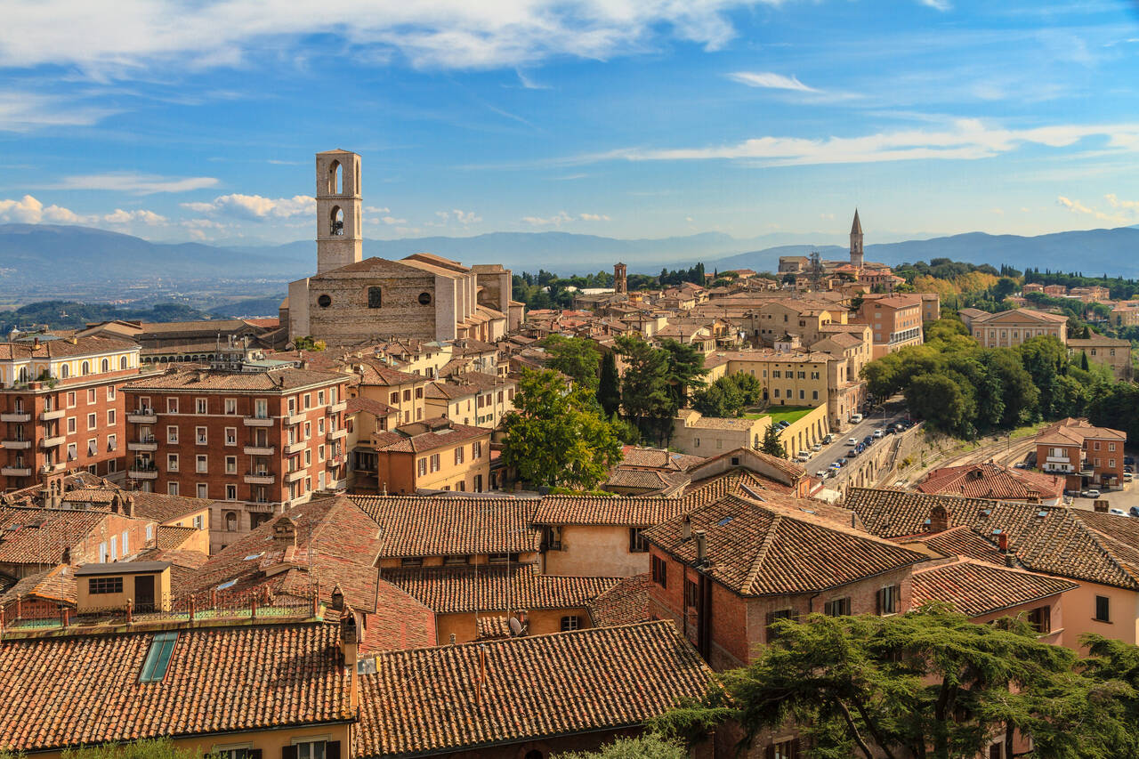 Golfurlaub in Umbrien und Marken (Blick auf Perugia)