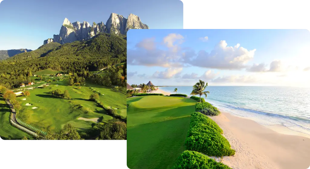 Golf am Meer / Golf in den Bergen